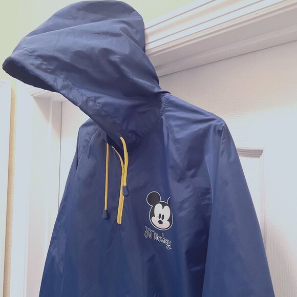 Disneyland-Hong Kong Micky Mouse Rain Jacket-Unisex-Pull Over Hooded-Size Large - Picture 11 of 16